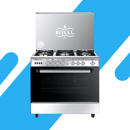 بوتاجاز رويال غاز هيرو 2010276 – 5 شعلات ومروحة توزيع حرارة – مقاس 60×90 سم