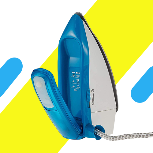 مكواة بخار بلاك أند ديكر – 1085 وات، قاعدة غير لاصقة، أزرق/أبيض - موديل - TI250