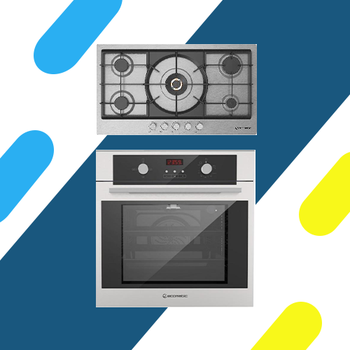 طقم بلت ان ايكوماتيك _ مسطح غاز 92 سم 5 شعلة موديل S983XLPRO + فرن 60 سم غاز موديل G6424TDX