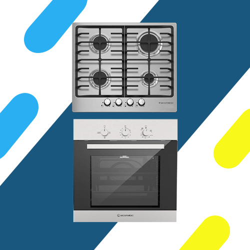 طقم بلت ان ايكوماتيك _ مسطح غاز 60 سم 4 شعلة موديل S603BC + فرن غاز 60 سم موديل G6404T