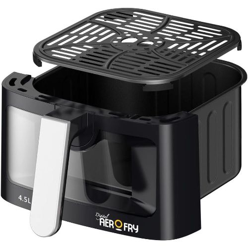 قلاية هوائية بلاك أند ديكر ايرو فراي ديجيتال – 4.5 لتر – سعة سلة 1.4 كجم – 1500 واط – موديل - AF4500