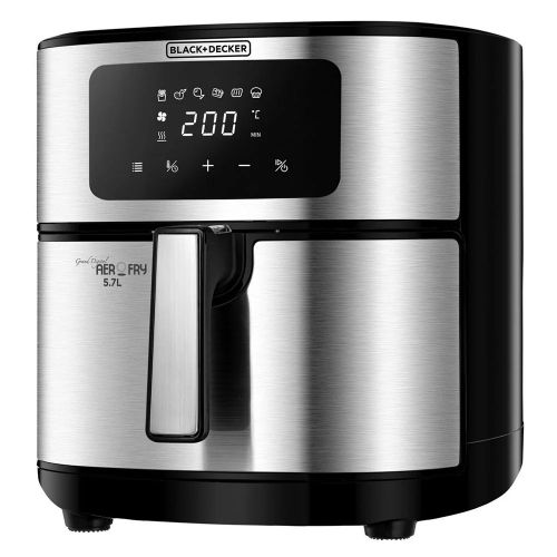 قلاية هوائية 6 في 1 بلاك أند ديكر – 1500 وات – 7.2 لتر – أسود/فضي – AF7257-B5