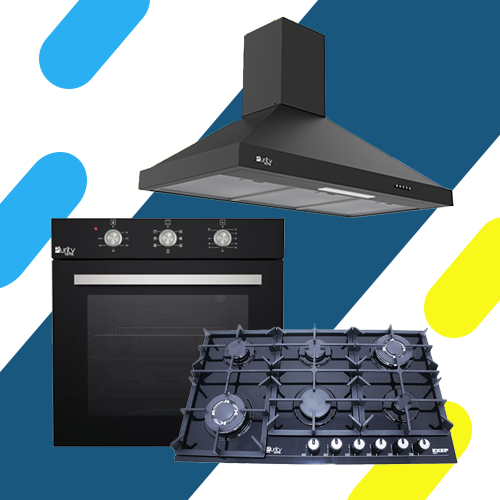 طقم بلت ان فرن غاز 60 سم OPT602GG مسطح غاز 6 عين HPT904G شفاط 90 سم PANSY PRO 90 BL