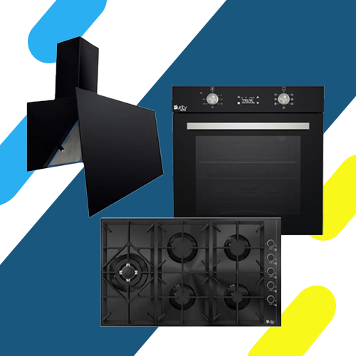 طقم بلت إن بيورتي – بوتاجاز مسطح غاز 5 شعلات موديل HPT905G – فرن غاز بشواية ديجيتال موديل OPT602GGD – شفاط مطبخ ديكوري موديل ROSE PRO PLUS