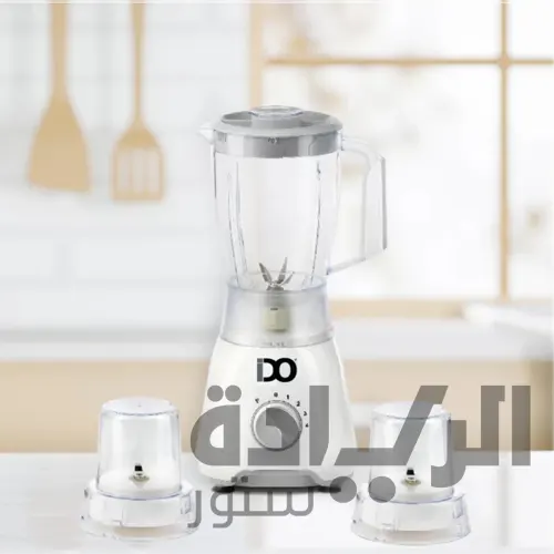 أي دو خلاط + 2 مطحنه - 600 واط - وعاء خلاط سعة 1.5 لتر - أبيض موديل - BLGR600-WH