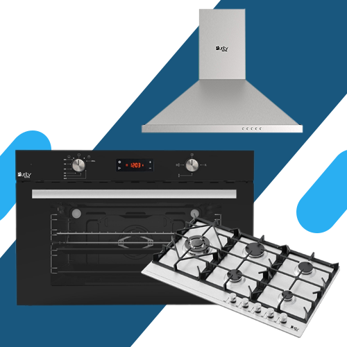 طقم بيورتي بلت إن - فرن غاز ديجيتال بشواية – 98 لتر – (KPD918GG) + بوتجاز 90 سم (HPT907S) + شفاط هرمي 90 سم، قوة شفط 850 م3/ساعة، (PANSY PRO X)