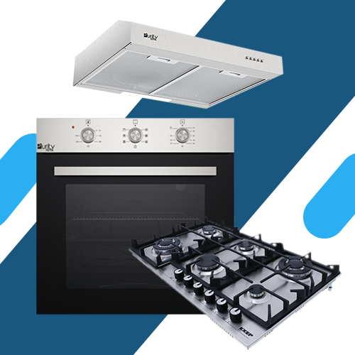 طقم بلت ان بيورتي -مسطح 6 عين غاز HPT904S + فرن بلت ان غاز 60 سم OPT601GG + شفاط 90 سم PTSLIM 90 X