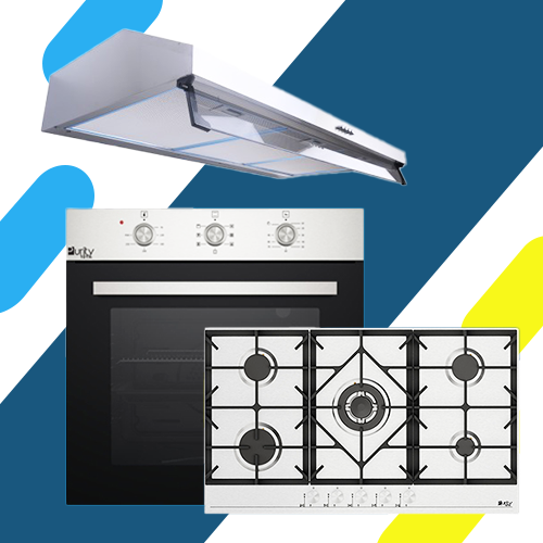 طقم مطبخ بيورتي بلت إن - بوتجاز غاز من بيورتي 5 شعلات حوامل زهر ثقيلة موديل HPT906S + شفاط مسطح موديل Golden PIATTA + فرن غاز تركي مقاس 60 سم موديل OPT601GG