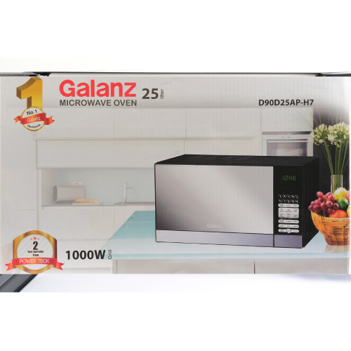 ميكروويف جالانز 25 لتر بشواية – 1000 وات – أسود – موديل – D90D25AP-H7 (BLACK)