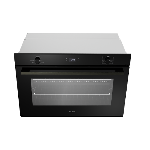 فرن بلت إن غاز إلبا 90 سم - سعة 106 لتر، شواية وسيخ دوار، تحكم لمس، غلق ناعم - موديل - ELIO G90 BK