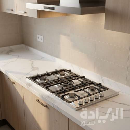 مسطح غاز بلت إن إلبا – 90 سم – 5 شعلات – مفاتيح جانبية – شبكات حديد زهر - موديل - EN95-545XD