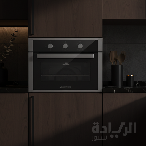 فرن بلت إن غاز إيكوماتيك 60 سم – استيل × كريستال أسود – شواية غاز – إشعال ذاتي - موديل - G6434T