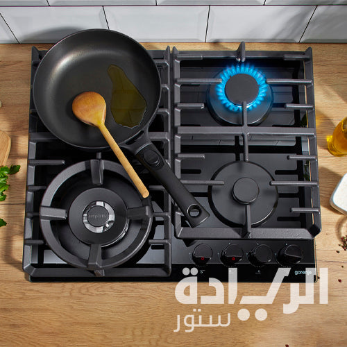 بوتاجاز بلت إن غاز جورينيا 60 سم – 4 شعلات – زجاج أسود أنيق – موديل – GW642AB
