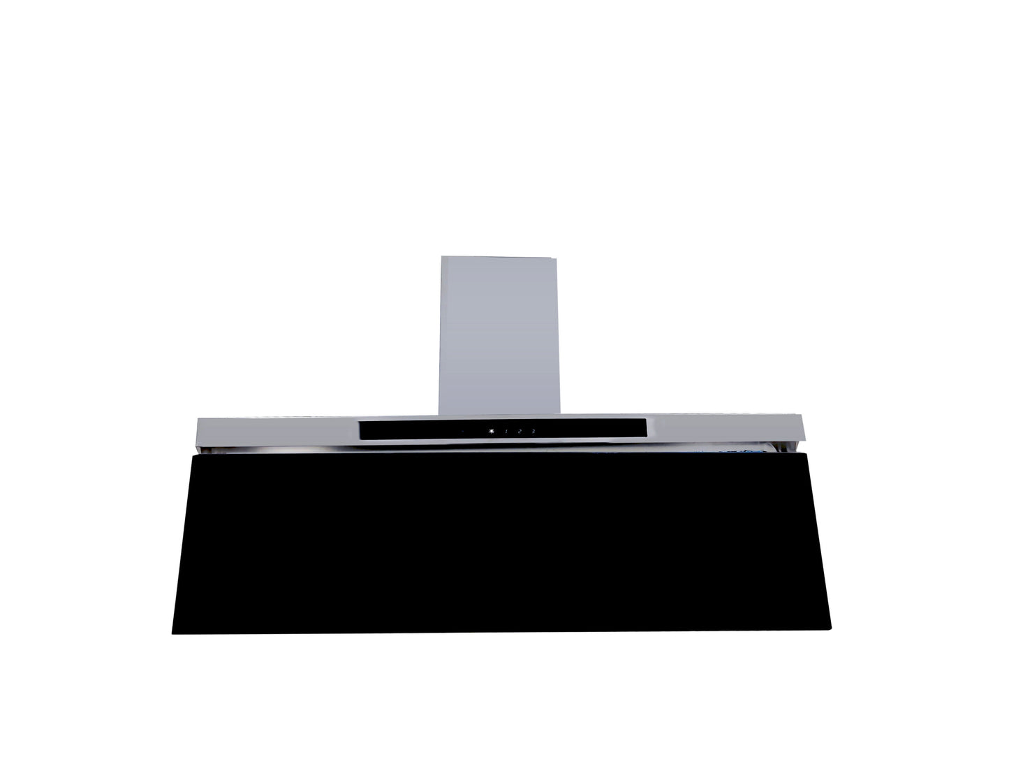 شفاط مطبخ ديكوري 60 سم بيورتي بشريطة زجاجية سوداء – قوة شفط 600 م3/س – إضاءة ليد – تحكم تاتش – موديل – GOLDEN SOFTO 60cm