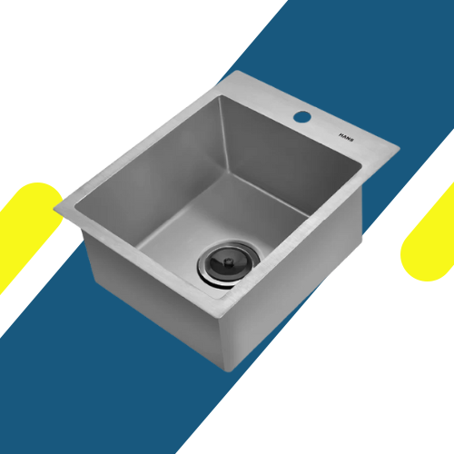 حوض مطبخ هانز ستانلس ستيل 304 – مقاس 51×46×20 سم – موديل – H-51-46