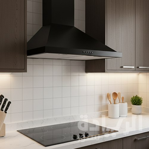 شفاط مطبخ هرمي إيكوماتيك 90 سم أسود زجاجي قدرة شفط 650 م³/ساعة - موديل – H66BKB