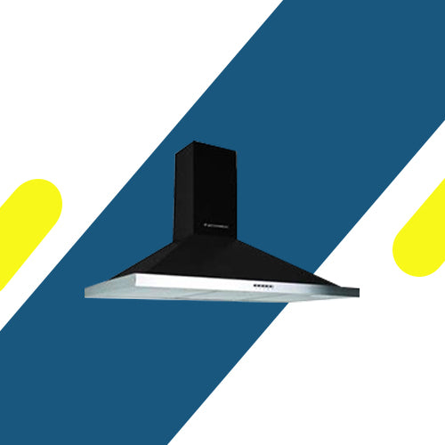 شفاط مطبخ إيكوماتيك هرمي قوة شفط 650 م³/ساعة، 60 سم - أسود مع إطار ستانلس - H66IBKB