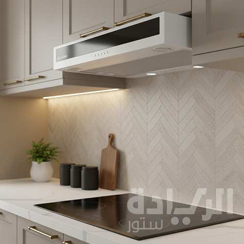 شفاط مسطح بلت إن إيكوماتيك 90 سم ستانلس ستيل بشريطة زجاجية سوداء قوة شفط 500 م³/ساعة – H9205OSB