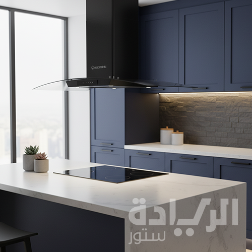 شفاط مطبخ إيكوماتيك مزخرف كريستال ستانلس منحني – 90 سم – قوة شفط 1000 م³/ساعة – H9210KGTBK