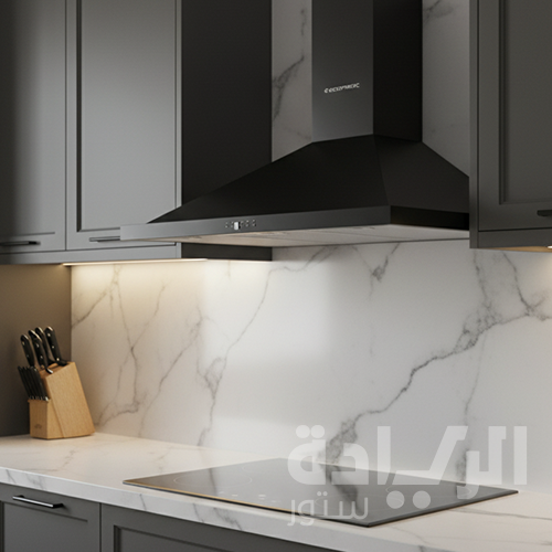 شفاط مطبخ إيكوماتيك هرمي 90 سم ستانلس ستيل بشاشة لمس وإضاءة LED موديل - H96BKD