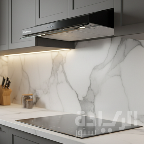 شفاط مطبخ إيكوماتيك فلات 90 سم ستانلس ستيل – 2 موتور – 3 سرعات – قوة شفط 650 م³/س – موديل - H96NFFBK