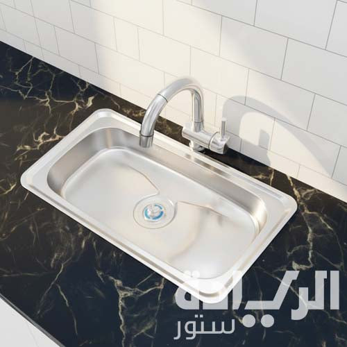 حوض مطبخ كورينا استانلس ستيل 304 مقاس 87 × 48 سم – مقاوم للصدأ والخدوش موديل - JS 870