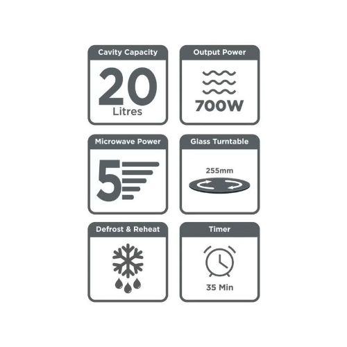 ميكروويف بلاك أند ديكر سولو – 20 لتر – 700 وات – أسود – موديل – MZ2005P-B5