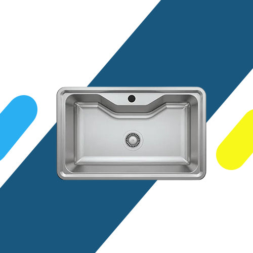 حوض مطبخ تركي من كيتشن لاين استانلس ستيل مقاس 80 × 50 سم موديل - N017