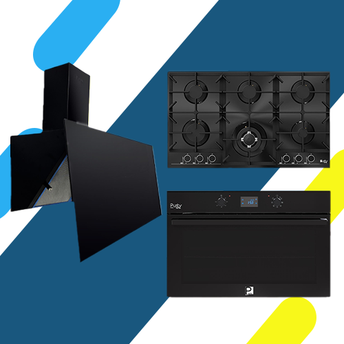 طقم بلت إن بيورتي-شفاط 90 سم ديكوري ROSE PRO PLUS-بوتجازغاز 6 شعلة HPT902G-فرن غاز ديجتال OPT902GGD