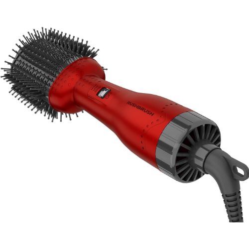 فرشاة تكثيف الشعر راش براش V2 PRO – سيراميك أيوني، 1300 واط، تصميم بيضاوي، أحمر