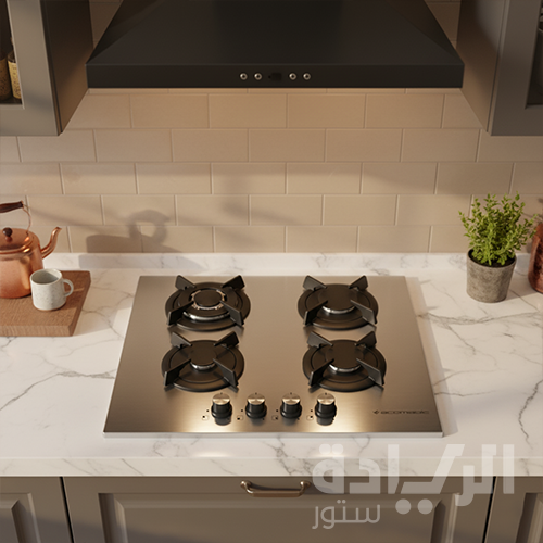 مسطح بلت إن إيكوماتيك غاز – 60 سم – 4 شعلات غاز – ستانلس ستيل – موديل – S603RC