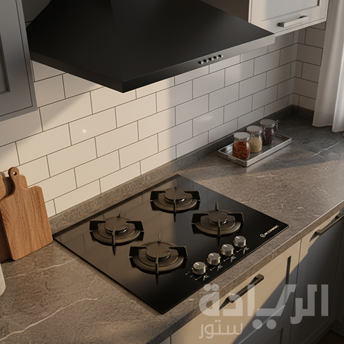 مسطح غاز إيكوماتيك بلت إن – 60 سم – 4 شعلات – كريستال أسود – موديل – S607RBS