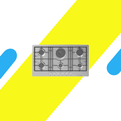 مسطح إيكوماتيك بلت إن غاز – 92 سم – 5 شعلات غاز + 1 شعلة كهربائية – ستانلس ستيل – موديل – S963XLE