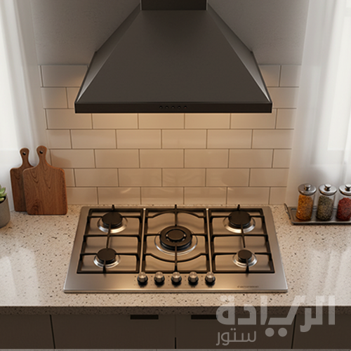 مسطح غاز بلت إن إيكوماتيك – 90 سم – 5 شعلات ستانلس ستيل – إشعال أوتوماتيك – موديل – S973C