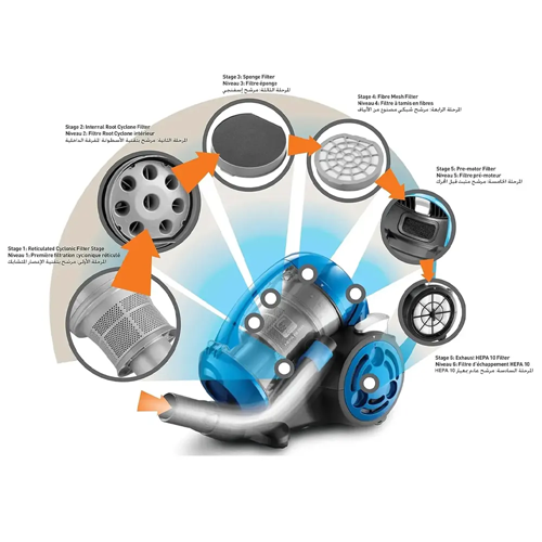 مكنسة بلاك اند ديكر بدون كيس – 1600 واط – 2.5 لتر – موديل - VM 1680