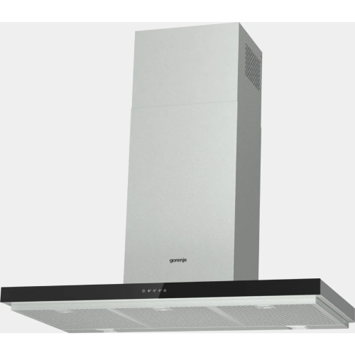 شفاط مطبخ جورينيا حرف T معلّق على الحائط – 90 سم – ستانلس ستيل وزجاج أسود – موديل – WHT943E4XBG