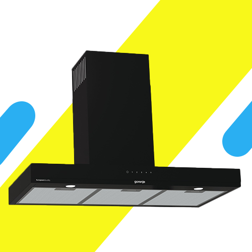 شفاط مطبخ أبخرة جورينيا – أسود 90 سم | قوة شفط 674 م³/س مع تشغيل هادئ - موديل - WHT944EGB