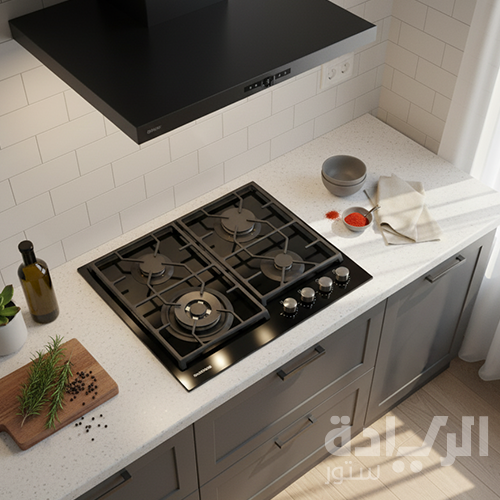 مسطح غاز بلت إن كيتشن لاين 60 سم سيراميك أسود 4 شعلات صناعة إيطالية – موديل – ZP.PRE4014