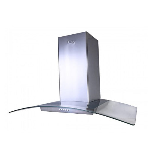 شفاط زجاجي بيورتي – مقاس 90 سم، قوة شفط 750 م³/ساعة، ستانلس ستيل فضي، إضاءة LED - CAPPE INOX