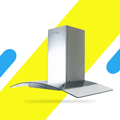 شفاط زجاجي بيورتي – مقاس 90 سم، قوة شفط 750 م³/ساعة، ستانلس ستيل فضي، إضاءة LED - CAPPE INOX