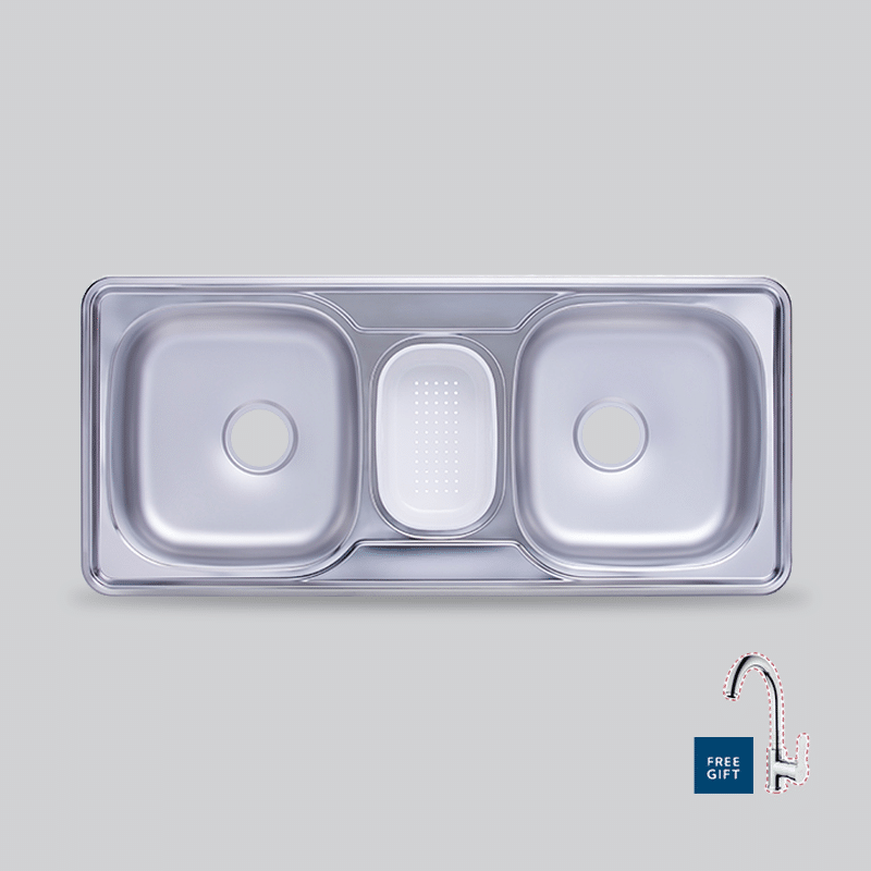 حوض مطبخ ستانليس ستيل ـ ماركة هانز الكوري مقاس 106*48 موديل - HS 106D