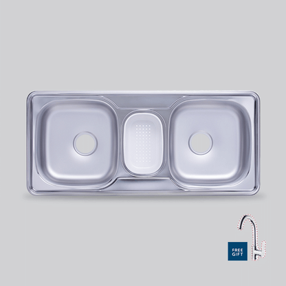 حوض مطبخ ستانليس ستيل ـ ماركة هانز الكوري مقاس 106*48 موديل - HS 106D