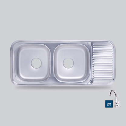 حوض مطبخ ماركة هانز الكوري مقاس 48*110 موديل ISD 1100