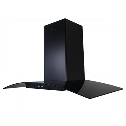 شفاط مطبخ زجاجي أسود 90 سم قوة شفط 1000 م³/ساعة من بيورتي – ستانلس + كريستال – موديل – CAPPE BL