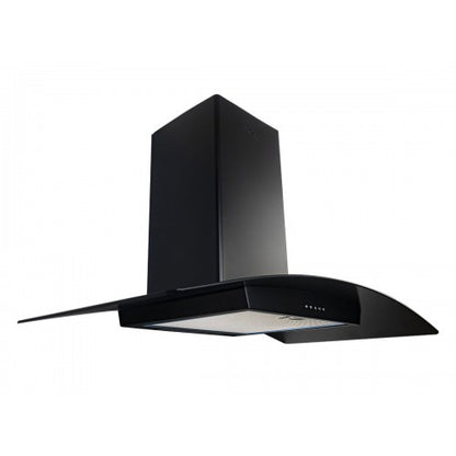 شفاط مطبخ زجاجي أسود 90 سم قوة شفط 1000 م³/ساعة من بيورتي – ستانلس + كريستال – موديل – CAPPE BL