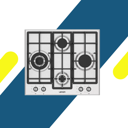 بوتاجاز غاز بلت إن ليفون 60 سم – 4 شعلات WOK، ستانلس ستيل عالي الجودة – موديل 1611001