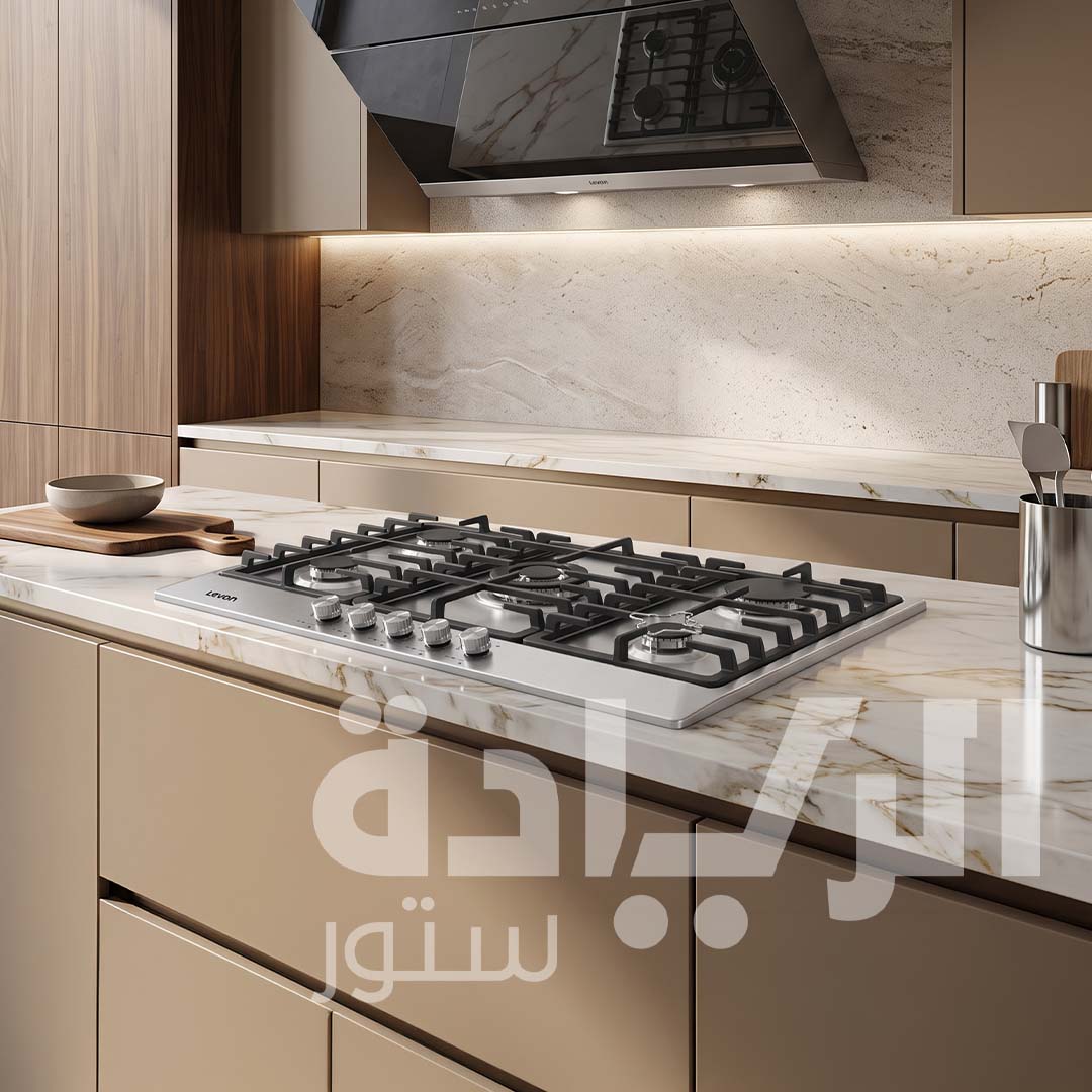 Built-in Gas Hob Levon 90 cm – 5 WOK Burners, Premium Stainless Steel – Model 1611002