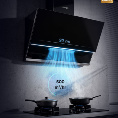 شفاط مطبخ ليفون (Levon) 60 سم، قوة شفط 500 م³/ساعة، 3 سرعات تحكم باللمس إضاءة LED – موديل 1613002