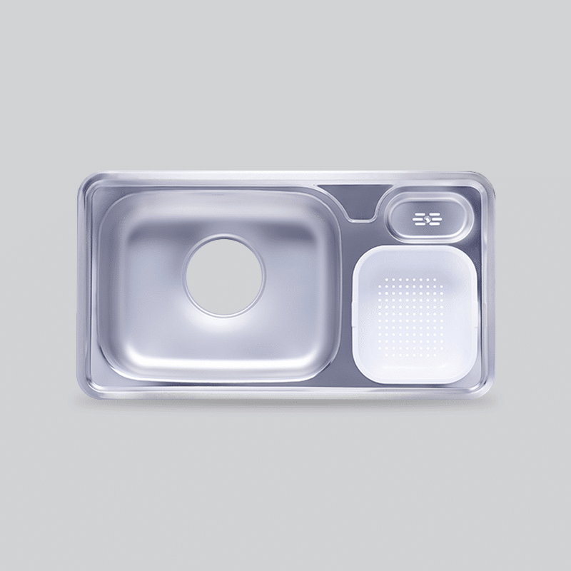 حوض مطبخ هانز الكوري – ستانلس ستيل 304 – 48 × 87 سم – NISD870 – 2 عين + صفاية
