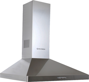 شفاط مطبخ هرمي 60 سم ـ ماركة ايكوماتيك ستانليس ستيل قوة 500 م3/ساعة - موديل - H65B